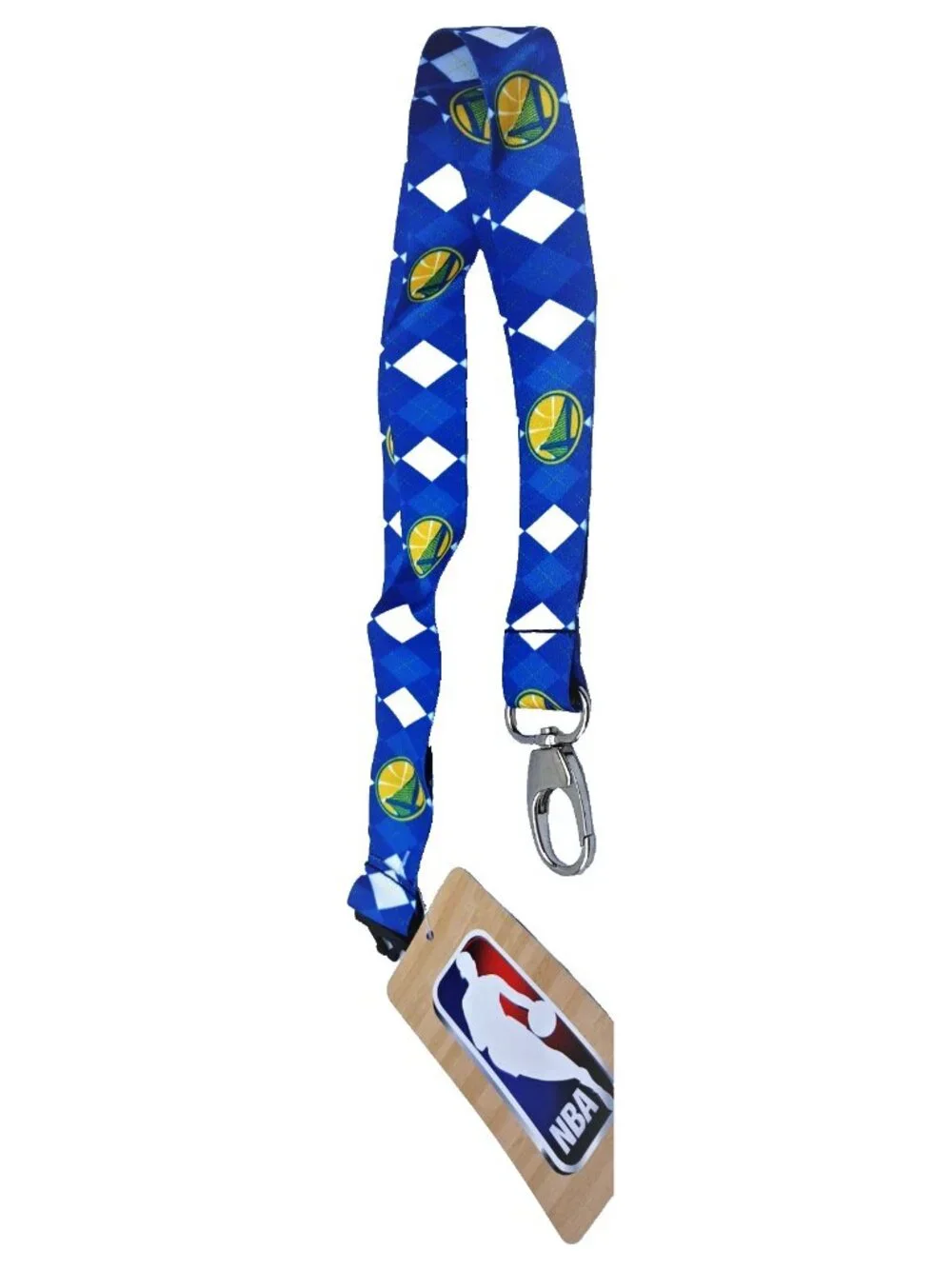 Golden State Warriors Lanyard Keychain Reversible Argyle With Clip NBA New
